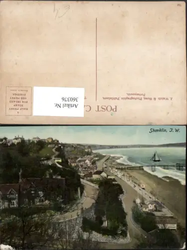 360376,Isle of Wight Shanklin Teilansicht Strand