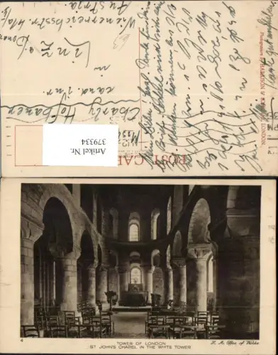 379334,England Tower of London St. Johns Chapel in the White Tower Kapelle Innenansicht