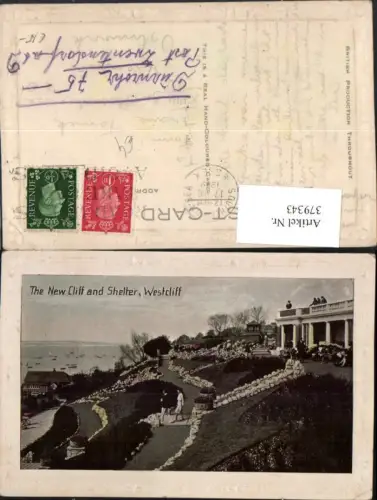 379343,England Westcliff The New Cliff and Shelter Garten Präge Passepartout