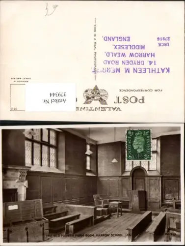 379344,England London Harrow School Schule Old Fourth Form Room Innenansicht