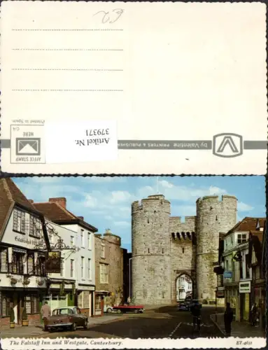 379371,England Canterbury Falstaff Inn and Westgate Tor Türme Straßenansicht