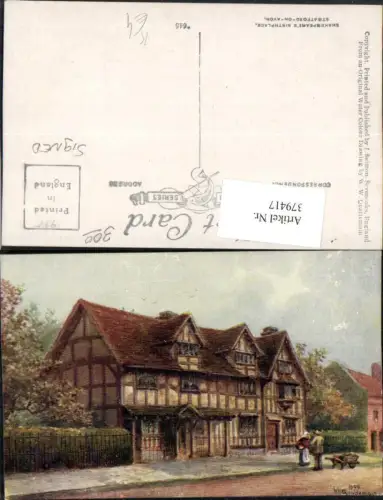 379417,Künstler AK W. W. Quatremain England Stratford-on-Avon Shakespeare Birthplace