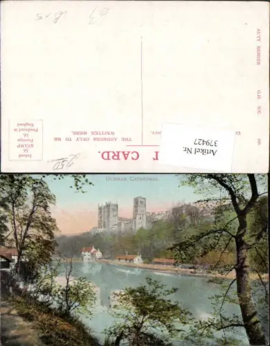 379427,England Durham Cathedral Blick zur Kirche Fluss