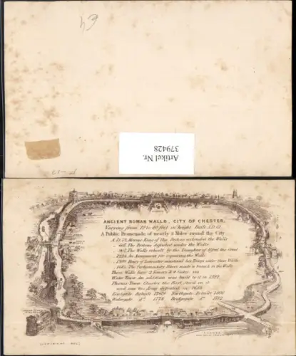 379428,Künstler AK England Chester Ancient Roman Walls Stadtmauer Text