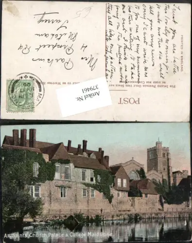 379461,England Maidstone All Saints Church Palace and College Kirche Schule