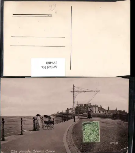 379480,England Seaton Carew The Parade Promenade Kinderwagen Straßenbahn