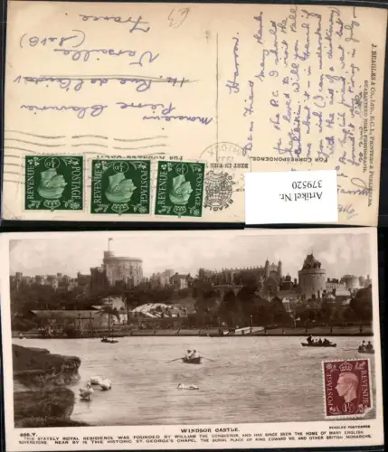 379520,England Windsor Castle Schloss Fluss Ruderboote Schwäne
