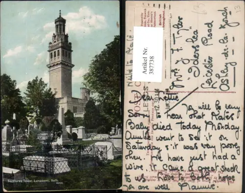 387738,Great Britain England Bath Lansdown Beckfords Tower Turm Friedhof