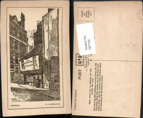 387759,Künstler AK Great Britain England London Lincolns Inn Fields Old Curiosity Shop
