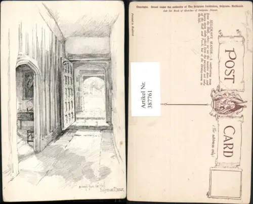 387761,Künstler AK Great Britain England Sulgrave Manor A peep from the Hall Innenansicht
