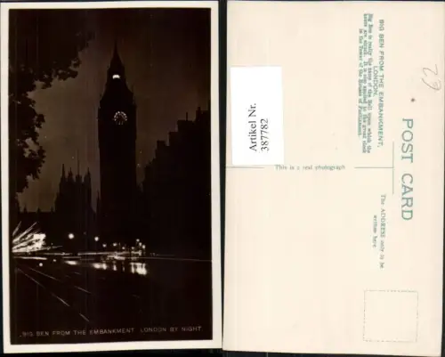 387782,Great Britain England London by Night Big Ben from Embankment Turm