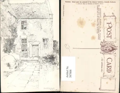 387808,Künstler AK Great Britain England Sulgrave Manor Old Courtyard Haus Hof