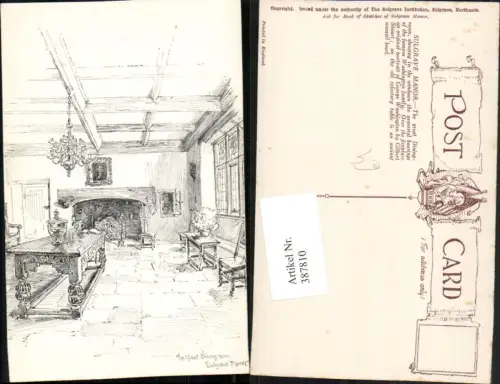 387810,Künstler AK Great Britain England Sulgrave Manor Great Dining room Innenansicht