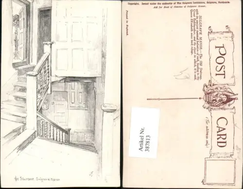 387813,Künstler AK Great Britain England Sulgrave Manor Staircase Stiege Treppe