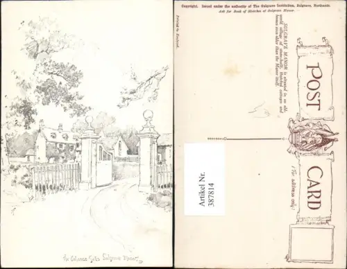 387814,Künstler AK Great Britain England Sulgrave Manor Enhance Gates Tor