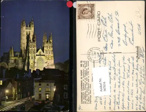 387816,Great Britain England Canterbury Cathedral at Night Kirche