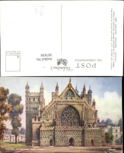 387830,Künstler AK B. F. C. Parr Great Britain England Exeter Cathedral Kirche