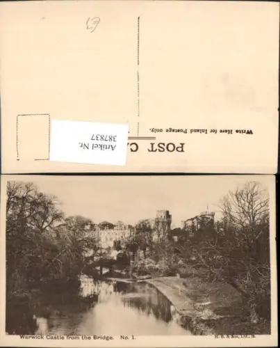 387837,Great Britain England Warwick Castle from the Bridge Burg Schloss