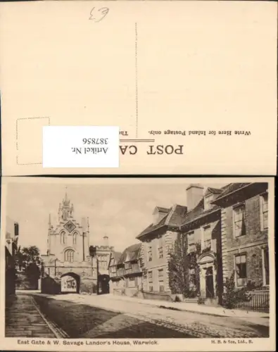 387856,Great Britain England Warwick East Gate and Savage Landors House Tor