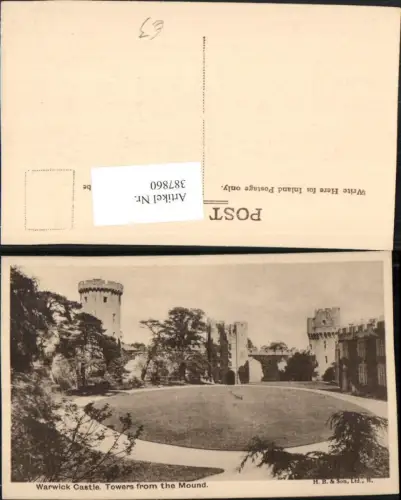 387860,Great Britain England Warwick Castle Towers from the Mound Türme