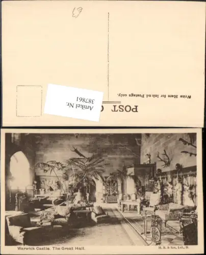 387861,Great Britain England Warwick Castle Great Hall Schloss Burg Innenansicht