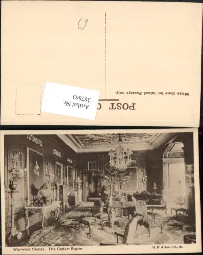 387863,Great Britain England Warwick Castle Cedar Room Schloss Innenansicht