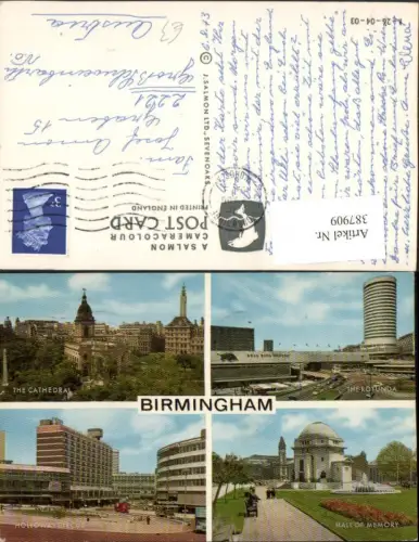 387909,Great Britain England Birmingham Cathedral Rotunda Hall of Memory Mehrbildkarte