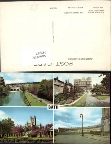 387977,Great Britain England Bath Pulteney Bridge Royal Crescent Abbey Mehrbildkarte