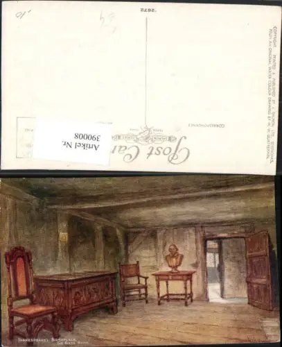 390008,Künstler AK W. Quatremain Great Britain England Stratford-on-Avon Shakespeare Birth Room