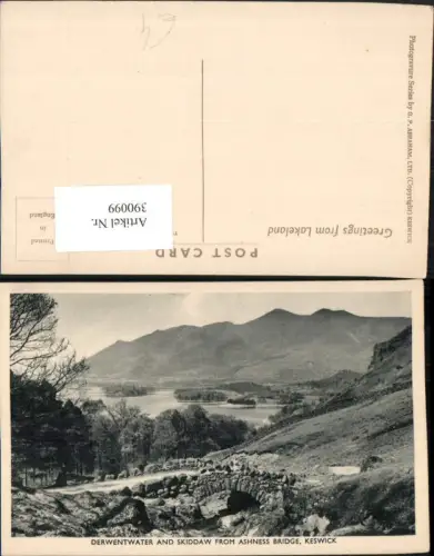 390099,Great Britain England Keswick Derwentwater and Skiddaw from Ashness Bridge