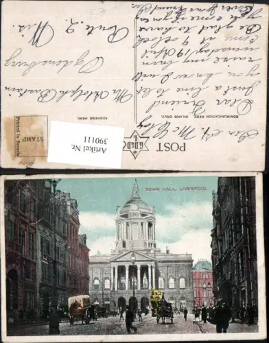 390111,Great Britain England Liverpool Town Hall Rathaus Straßenansicht