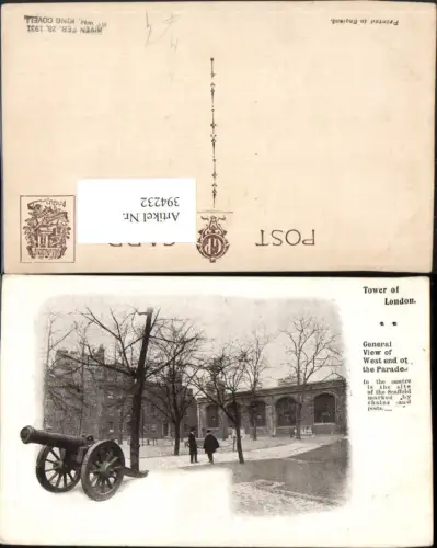 394232,Great Britain England London Tower of London West end of the Parade Kanone