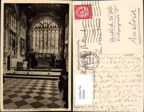 398445,England Stratford-upon-Avon Parish Church Sanctuary Kirche Innenansicht