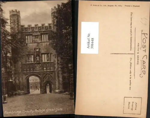 398448,England Cambridge Trinity College Great Gate Schule Tor