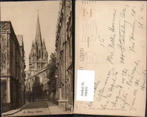 398451,England Oxford St. Marys Kirche Straßenansicht