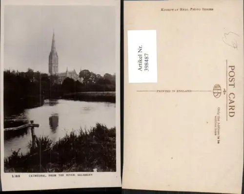 398487,England Salisbury Cathedral from the River Fluss Kirche