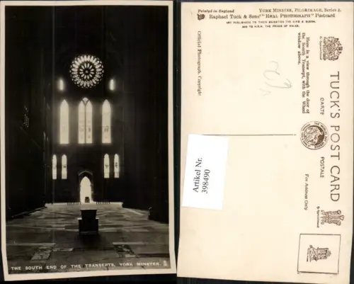 398490,England York Minster South End of the Transepts Kirche pub Raphael Tuck