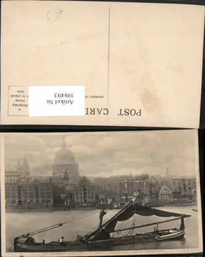 398493,England London St. Pauls Cathedral from Bankside Kirche Boot