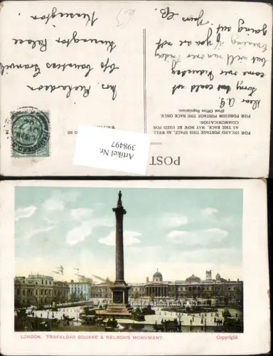 398497,England London Trafalgar Square and Nelsons Monument
