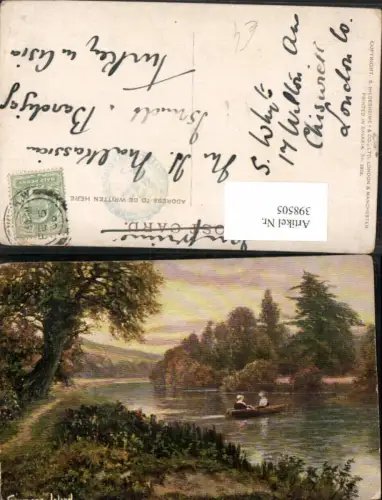 398505,Künstler AK England Formosa Island b. Cookham Fluss Ruderboot