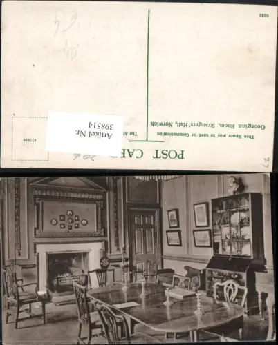 398514,England Norwich Strangers Hall Georgian Room Innenansicht Ofen Kamin