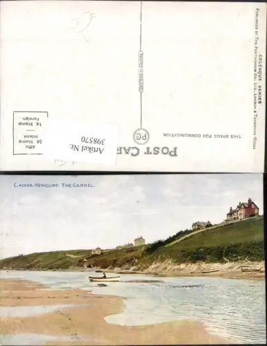398570,Künstler AK England Newquay The Gannel Küste