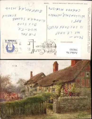 398585,Künstler AK W. W. Quatremain England Stratford-on-Avon Anne Hathaways Cottage