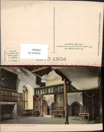 398605,England Bakewell Haddon Hall Banqueting Hall Innenansicht