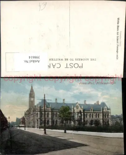 398614,England Middlesbrough Town Hall Rathaus Straßenansicht