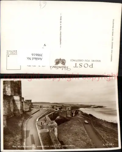 398616,England Bamburgh Castle Battlements Burg