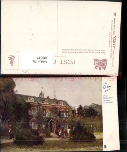398637,Künstler AK England Rochester Gadshill Charles Dickens House pub Raphael Tuck 1163