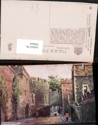 398644,Künstler AK England Tower of London Bloody Wakefield St. Thomas Tower pub Tuck 6476