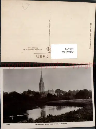 398663,England Salisbury Cathedral from the River Kirche