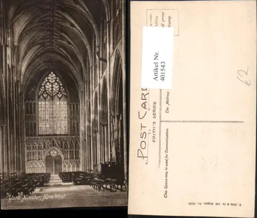 401543,England York Minster Nave Kirche Innenansicht